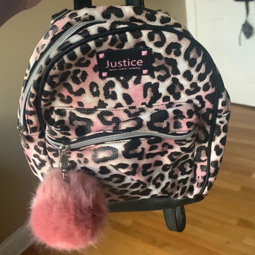 Cheetah print justice backpack mini